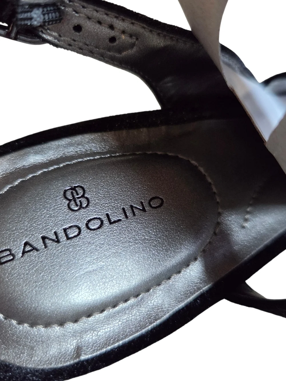 Bandolino Black Open-Toe Velvet Slingback Heels